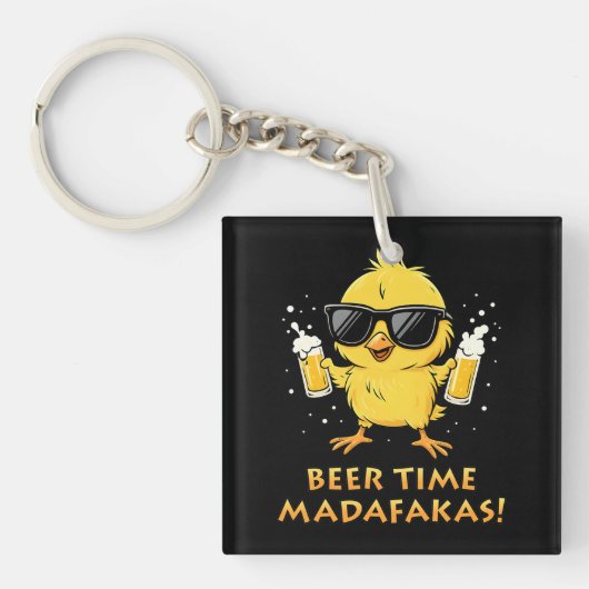 Beer Time Madafakas Funny Meme Duck Rodelbahn mit Schlüsselanhänger (Vorderseite)