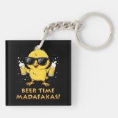 Beer Time Madafakas Funny Meme Duck Rodelbahn mit Schlüsselanhänger (Rückseite)