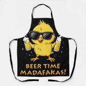 Beer Time Madafakas Funny Meme Duck Rodelbahn mit Schürze (Vorderseite)