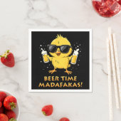 Beer Time Madafakas Funny Meme Duck Rodelbahn mit Serviette (Beispiel)