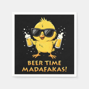 Beer Time Madafakas Funny Meme Duck Rodelbahn mit Serviette