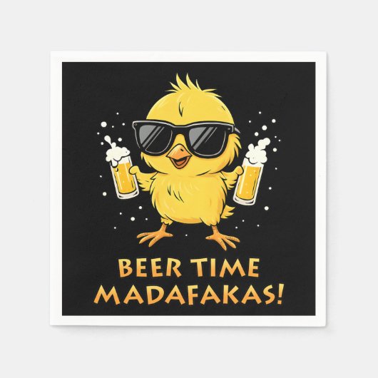 Beer Time Madafakas Funny Meme Duck Rodelbahn mit Serviette (Vorderseite)