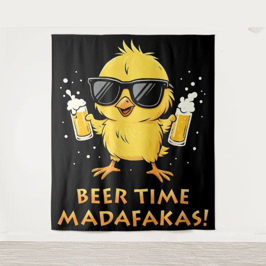 Beer Time Madafakas Funny Meme Duck Rodelbahn mit  Wandteppich (Vorderseite)