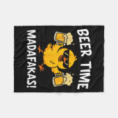 Beer Time Madafakas Funny Meme Duck With Beer Chic Fleecedecke (Vorderseite (Horizontal))