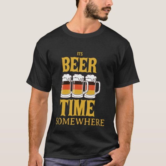 Beer Time Mugs Hilarious Oktober Fest T-Shirt (Vorderseite)