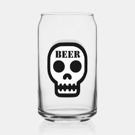 Beer™ Totenschädelglas (Design auf Vorder- und Rüc Dosenglas