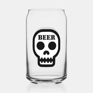 Beer™ Totenschädelglas (Design auf Vorder- und Rüc Dosenglas