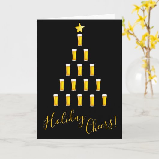 Beer Tree Holiday Card Karte (Gelbe Blume)