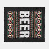 Beer Ugly Christmas Fleecedecke (Vorderseite (Horizontal))