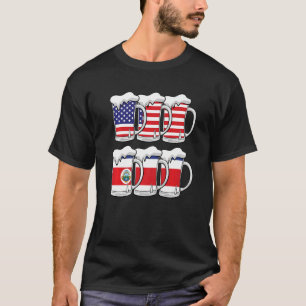 Beer Usa Costa Rica Usa Costa Rica Flagge T-Shirt