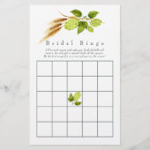 Beer Willow Greenery Gold Geometric Bridal Bingo (Vorderseite)
