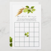 Beer Willow Greenery Gold Geometric Bridal Bingo (Vorne/Hinten)