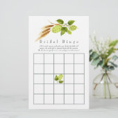 Beer Willow Greenery Gold Geometric Bridal Bingo (Stehend Vorderseite)