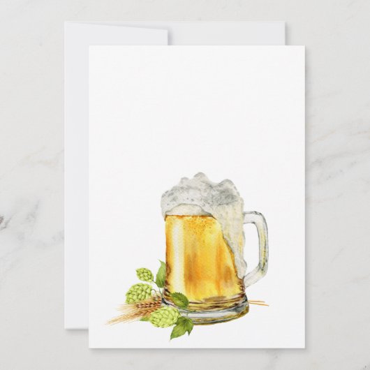 Beer Willow Greenery Gold Geometric Couples Dusche Einladung (Rückseite)