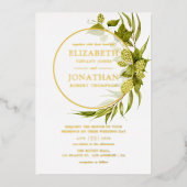 Beer Willow Greenery Gold Geometric Wedding Folieneinladung (Vorderseite)