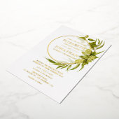 Beer Willow Greenery Gold Geometric Wedding Folieneinladung (Gedreht)