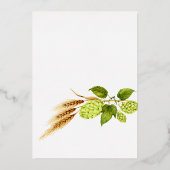 Beer Willow Greenery Gold Geometric Wedding Folieneinladung (Rückseite)