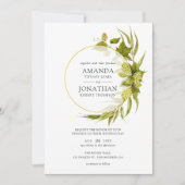 Beer Willow Greenery und Gold Geometric Wedding Einladung (Vorderseite)