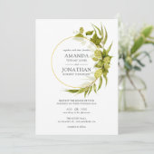 Beer Willow Greenery und Gold Geometric Wedding Einladung (Stehend Vorderseite)