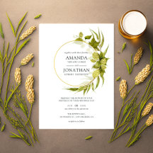 Beer Willow Greenery und Gold Geometric Wedding