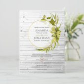Beer Willow Greenery und Gold Geometric Wedding Einladung (Stehend Vorderseite)
