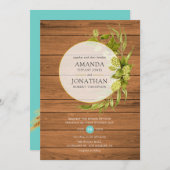 Beer Willow Greenery und Gold Geometric Wedding in Einladung (Vorne/Hinten)