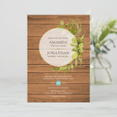 Beer Willow Greenery und Gold Geometric Wedding in Einladung (Stehend Vorderseite)