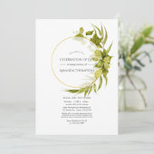 Beer Willow und Gold Geometrische Feier des Lebens Einladung (Stehend Vorderseite)