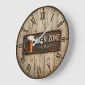 Beer Zone Rustic Bar Vintage Pub Große Wanduhr (Winkel)