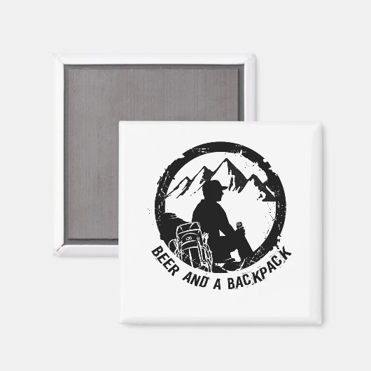 BeerAndaBackpack Bier-Kühlschrankmagnet Magnet (Vorderseite/Rückseite)