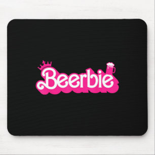 Beerbie trinkt Braumeister-Bier Tag rosa Mädchen Mousepad