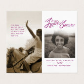 Beerdigen Sie unsere Herzen für immer violett Foto (Außenseite Aufgefaltet)