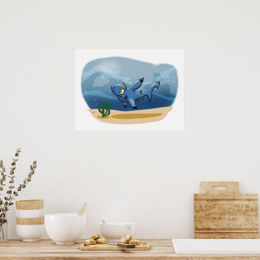 Beerdigter Hai Poster (Küche)