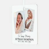 Beerdigung 2 Foto Gedenkfeier Ornament Aus Metall (Vorderseite links)