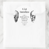 Beerdigung 30. RIP Zwanziger 20. Sonniger Schädel Runder Aufkleber (Tasche)