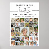 Beerdigung 33 Foto Collage Handgeschriebene Herzen Poster (Vorne)