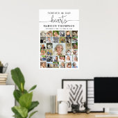 Beerdigung 33 Foto Collage Handgeschriebene Herzen Poster (Heimbüro)