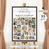 Beerdigung 33 Foto Collage Script in Love Memory Poster