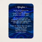 Beerdigung 3 Foto Blaue Marmorkarte Gedenkkarte (Rückseite)