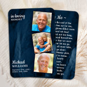 Beerdigung 3 Foto Blaue Marmorkarte Gedenkkarte