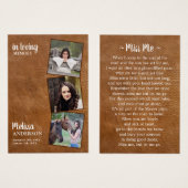 Beerdigung 3 Foto-Lederdenkmal-Gedenkkarte (Vorne & Hinten)