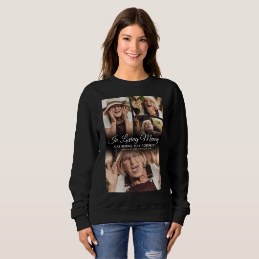 Beerdigung 4 Foto in Liebe Erinnerung Sweatshirt (Vorne ganz)