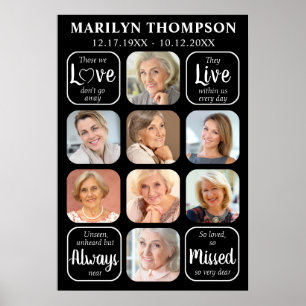 Beerdigung 8 Foto Collage Memorial Zitat Poster