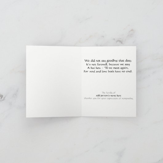 Beerdigung A Hui Hou danke Ihnen von der Familie (Innenseite)