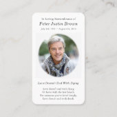 Beerdigung American Eagle Flag Gebet Sympathekarte Visitenkarte (Rückseite)