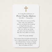 Beerdigung American Flag Gebet Sympathiekarten (Rückseite)