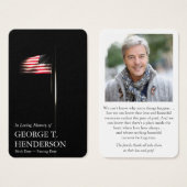Beerdigung American Flag Gebet Sympathiekarten (Vorne & Hinten)