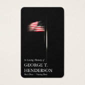 Beerdigung American Flag Gebet Sympathiekarten (Vorderseite)