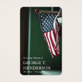 Beerdigung American Flag Loss Gebet Sympathiekarte (Vorderseite)