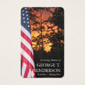 Beerdigung American Flag Loss Gebet Sympathiekarte (Vorderseite)